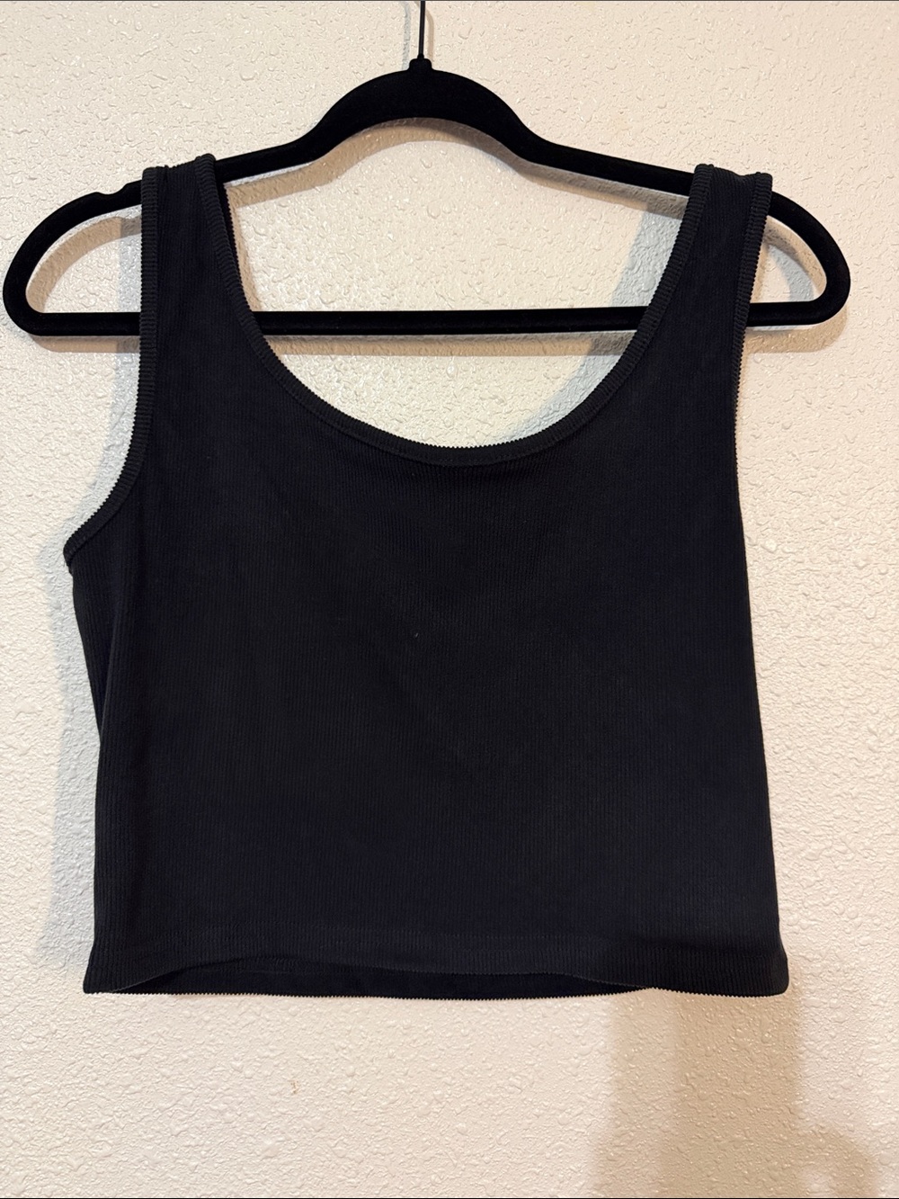 Cider Black Ribbed Crop Tank